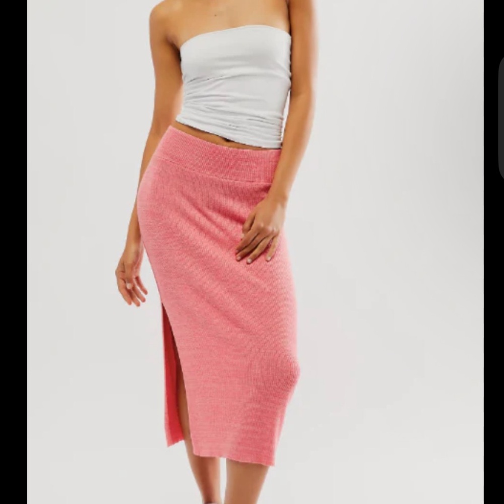 Free People Coral Midi Skirt